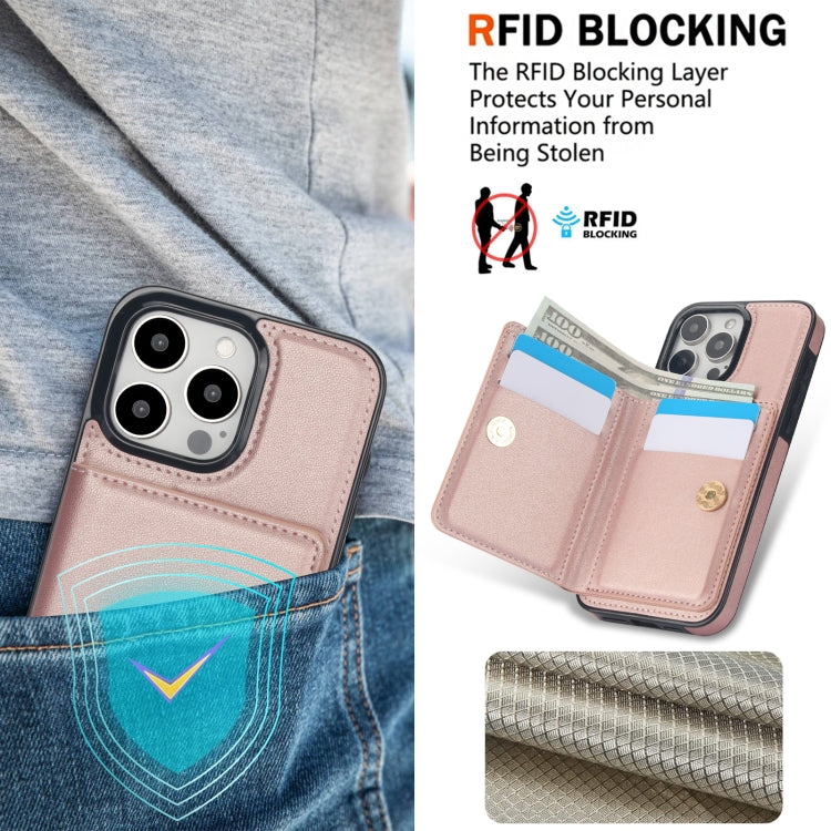 For iPhone 15 Pro RFID Anti-theft Card Ring Holder Phone Case