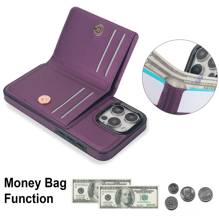 For iPhone 15 Pro RFID Anti-theft Card Ring Holder Phone Case