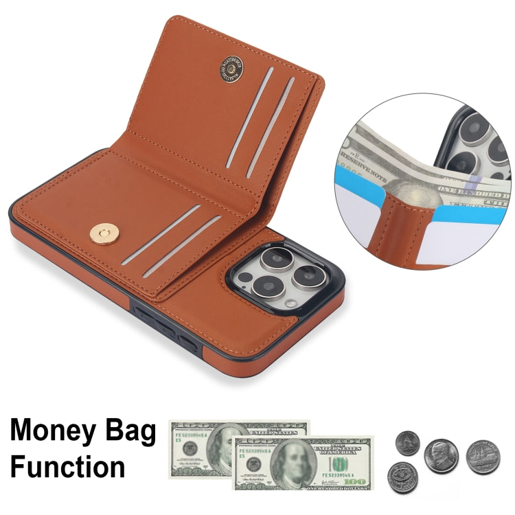 For iPhone 15 Pro RFID Anti-theft Card Ring Holder Phone Case