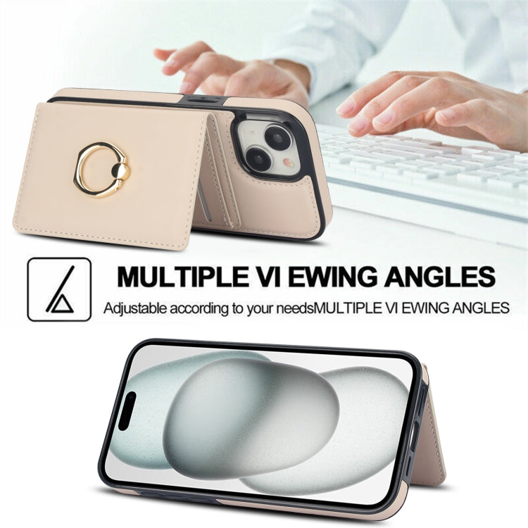 For iPhone 15 Plus RFID Anti-theft Card Ring Holder Phone Case
