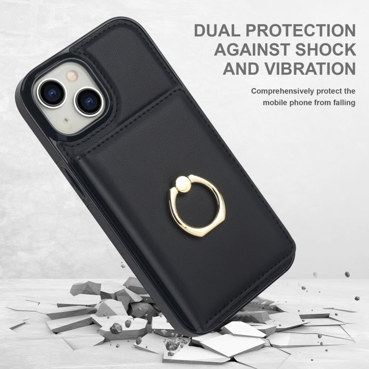 For iPhone 15 Plus RFID Anti-theft Card Ring Holder Phone Case