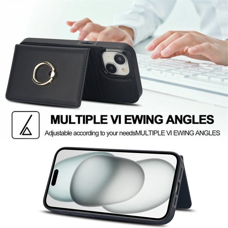 For iPhone 15 Plus RFID Anti-theft Card Ring Holder Phone Case