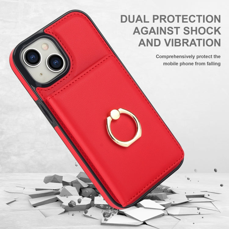 For iPhone 15 Plus RFID Anti-theft Card Ring Holder Phone Case