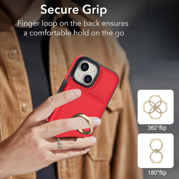 For iPhone 15 Plus RFID Anti-theft Card Ring Holder Phone Case