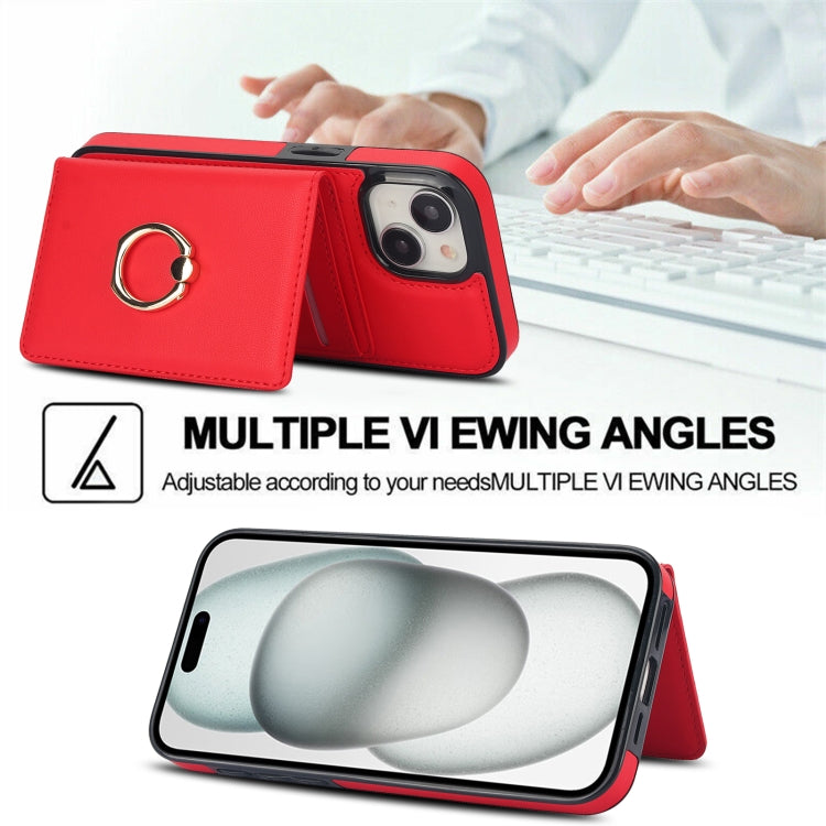 For iPhone 15 Plus RFID Anti-theft Card Ring Holder Phone Case