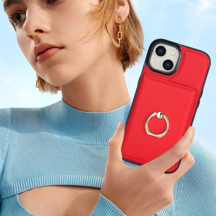 For iPhone 15 Plus RFID Anti-theft Card Ring Holder Phone Case