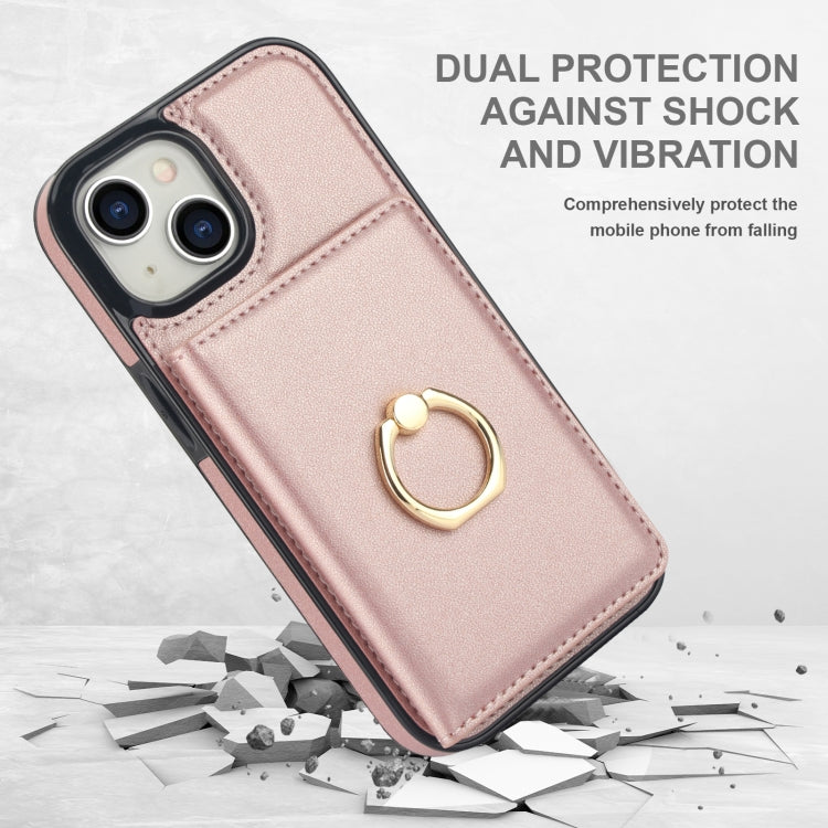For iPhone 15 Plus RFID Anti-theft Card Ring Holder Phone Case