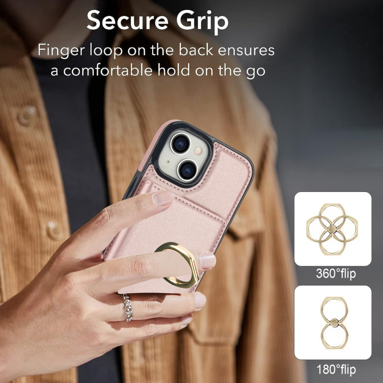 For iPhone 15 Plus RFID Anti-theft Card Ring Holder Phone Case
