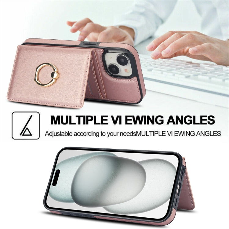 For iPhone 15 Plus RFID Anti-theft Card Ring Holder Phone Case