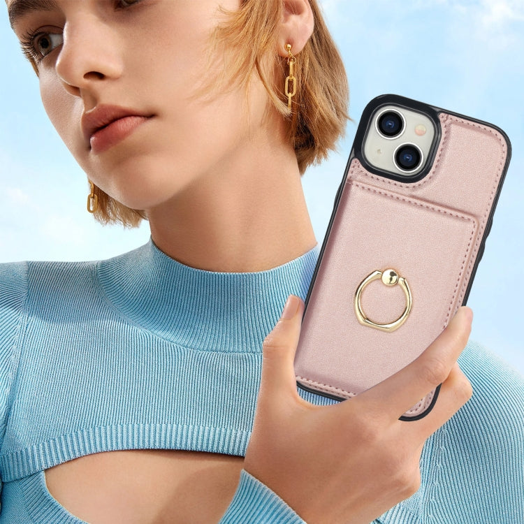 For iPhone 15 Plus RFID Anti-theft Card Ring Holder Phone Case