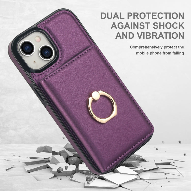 For iPhone 15 Plus RFID Anti-theft Card Ring Holder Phone Case