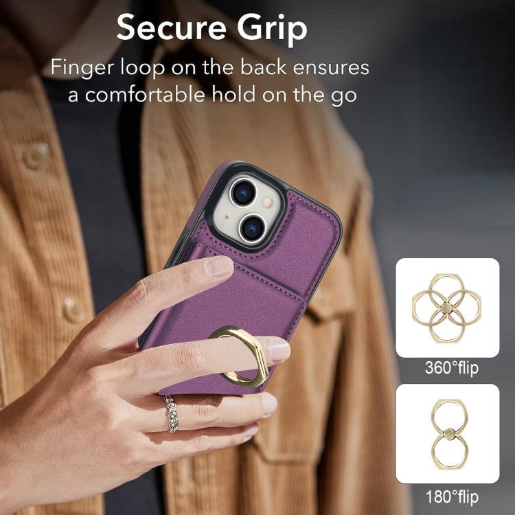 For iPhone 15 Plus RFID Anti-theft Card Ring Holder Phone Case
