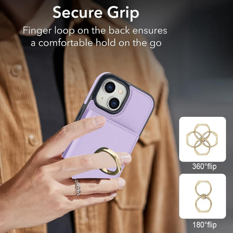 For iPhone 15 Plus RFID Anti-theft Card Ring Holder Phone Case