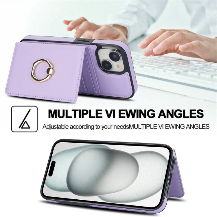 For iPhone 15 Plus RFID Anti-theft Card Ring Holder Phone Case