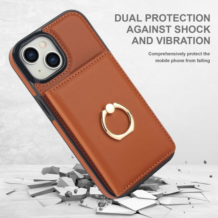 For iPhone 15 Plus RFID Anti-theft Card Ring Holder Phone Case