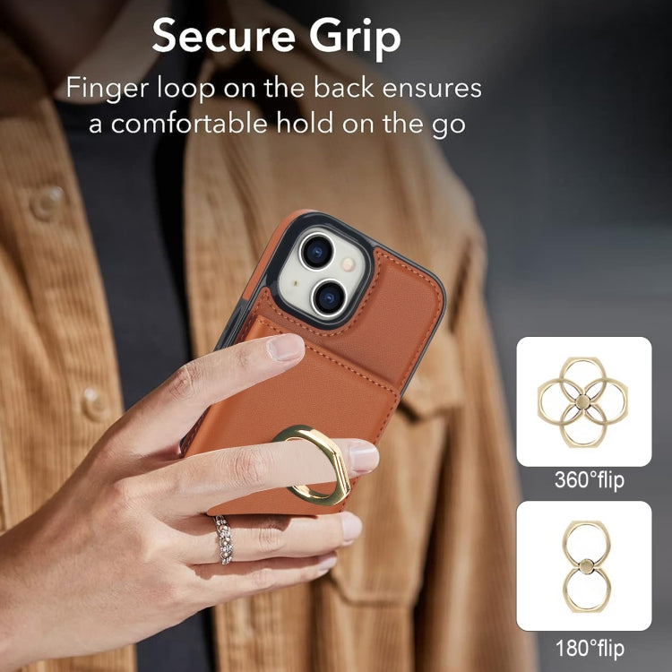 For iPhone 15 Plus RFID Anti-theft Card Ring Holder Phone Case