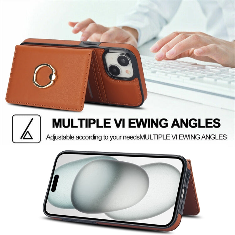 For iPhone 15 Plus RFID Anti-theft Card Ring Holder Phone Case