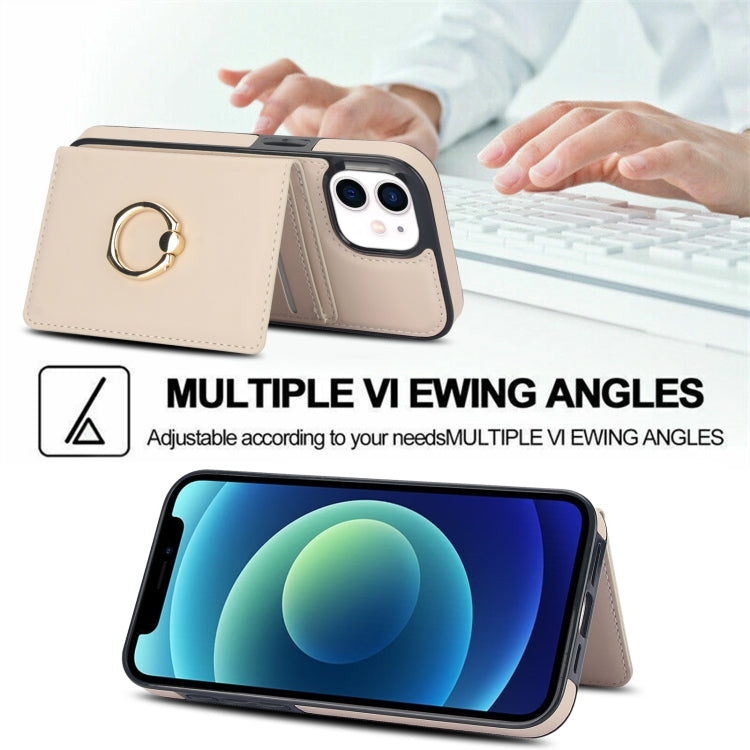 For iPhone 14 Plus RFID Anti-theft Card Ring Holder Phone Case