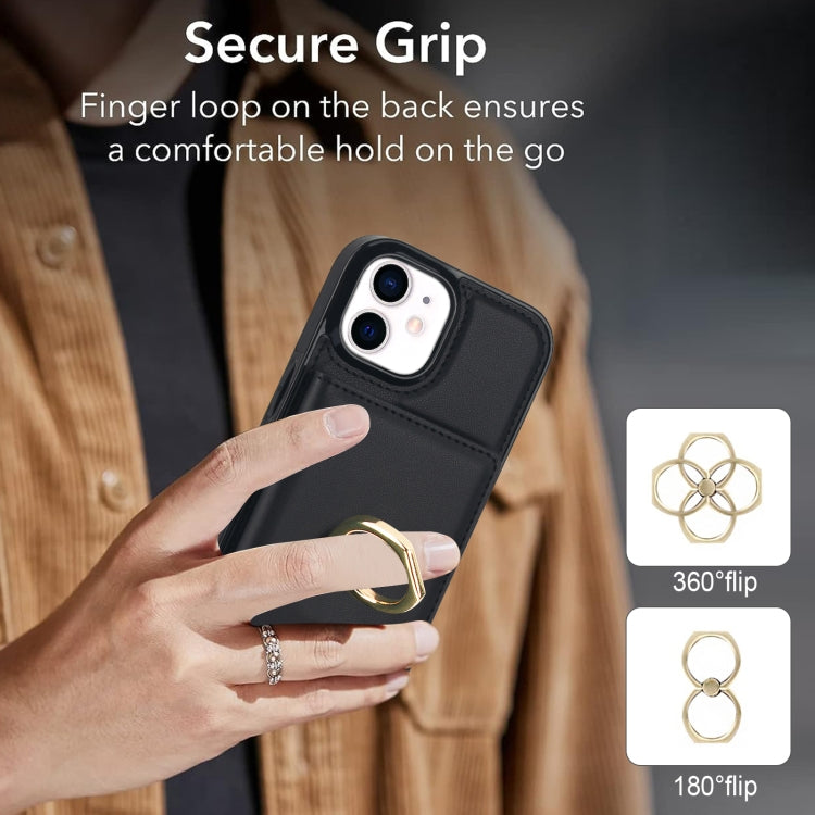 For iPhone 14 Plus RFID Anti-theft Card Ring Holder Phone Case