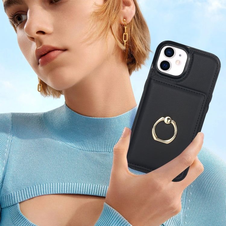 For iPhone 14 Plus RFID Anti-theft Card Ring Holder Phone Case