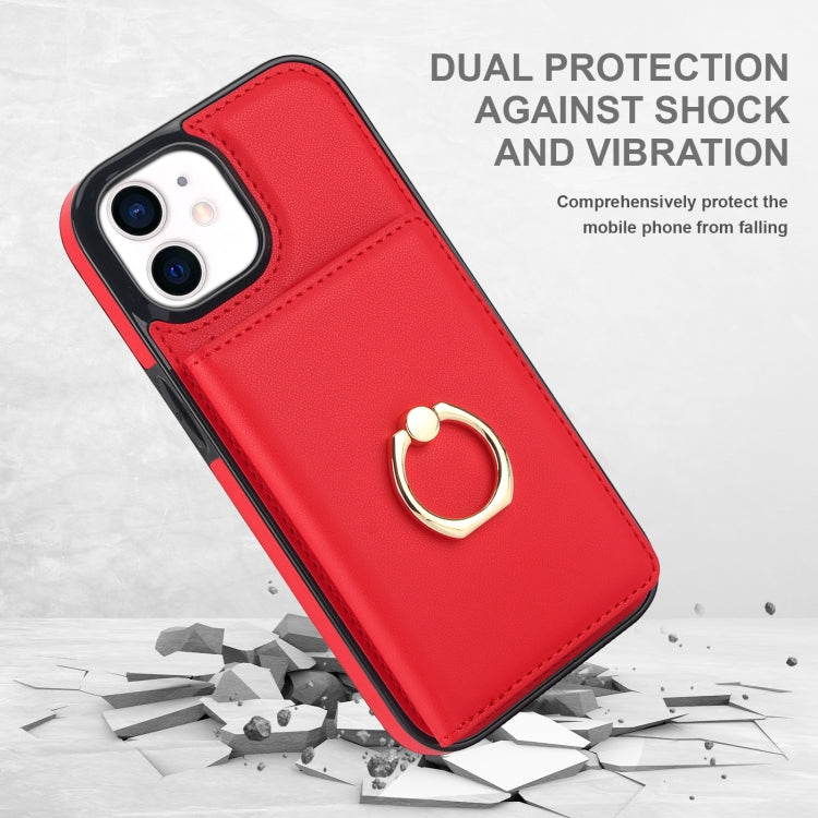 For iPhone 14 Plus RFID Anti-theft Card Ring Holder Phone Case