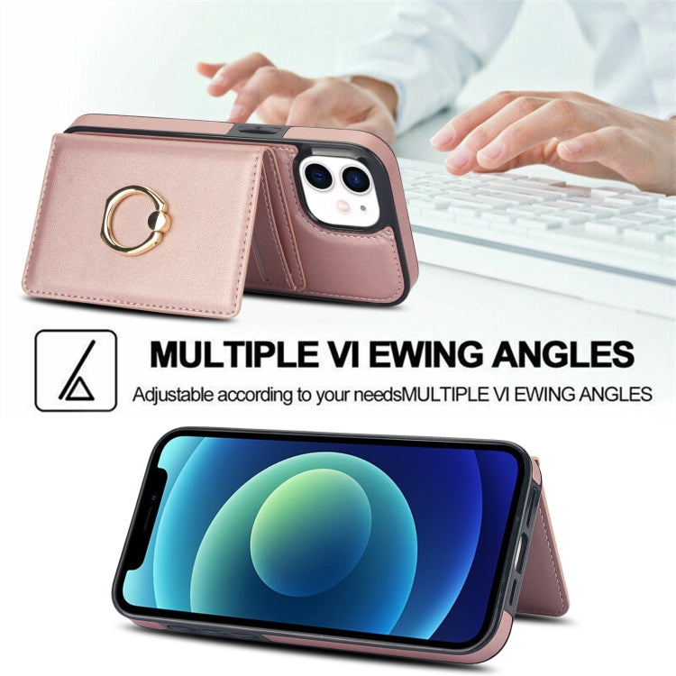 For iPhone 14 Plus RFID Anti-theft Card Ring Holder Phone Case