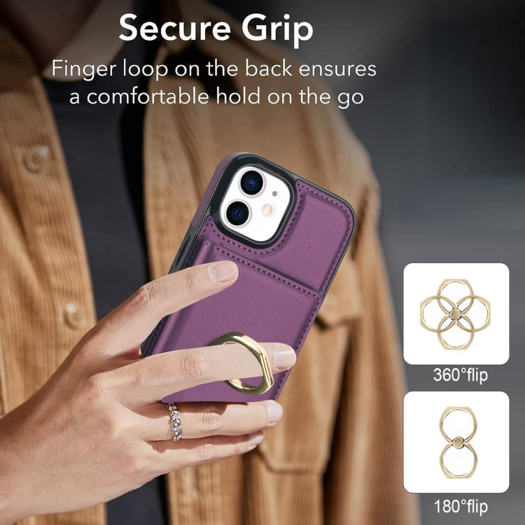 For iPhone 14 Plus RFID Anti-theft Card Ring Holder Phone Case