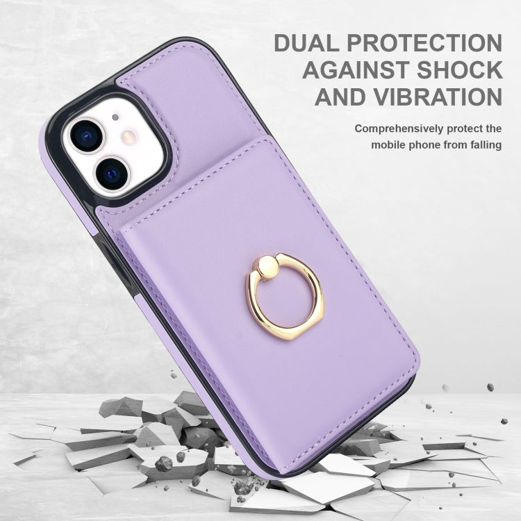 For iPhone 14 Plus RFID Anti-theft Card Ring Holder Phone Case