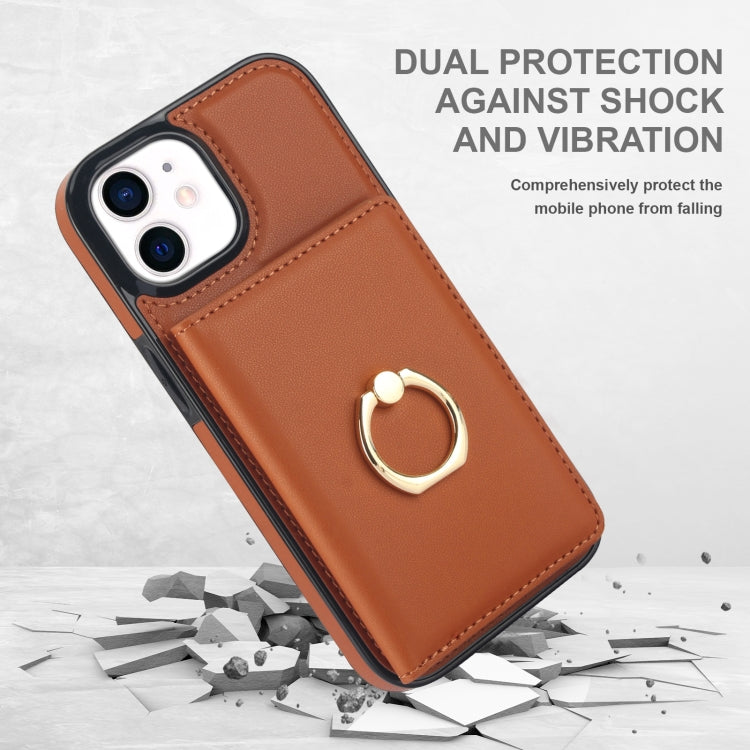 For iPhone 14 Plus RFID Anti-theft Card Ring Holder Phone Case