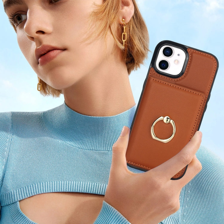 For iPhone 14 Plus RFID Anti-theft Card Ring Holder Phone Case