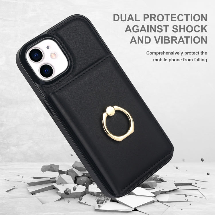 For iPhone 14/13 RFID Anti-theft Card Ring Holder Phone Case