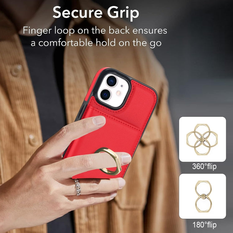 For iPhone 14/13 RFID Anti-theft Card Ring Holder Phone Case