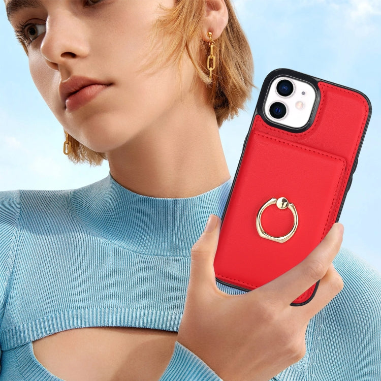 For iPhone 14/13 RFID Anti-theft Card Ring Holder Phone Case
