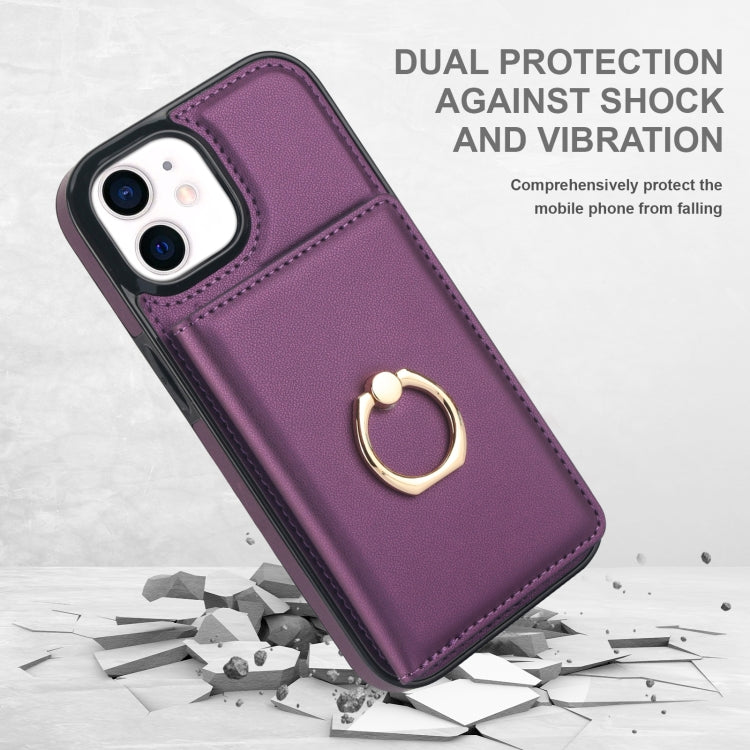 For iPhone 14/13 RFID Anti-theft Card Ring Holder Phone Case