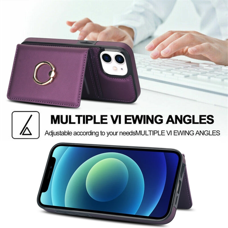 For iPhone 14/13 RFID Anti-theft Card Ring Holder Phone Case