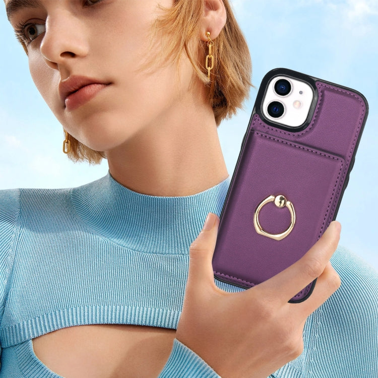 For iPhone 14/13 RFID Anti-theft Card Ring Holder Phone Case