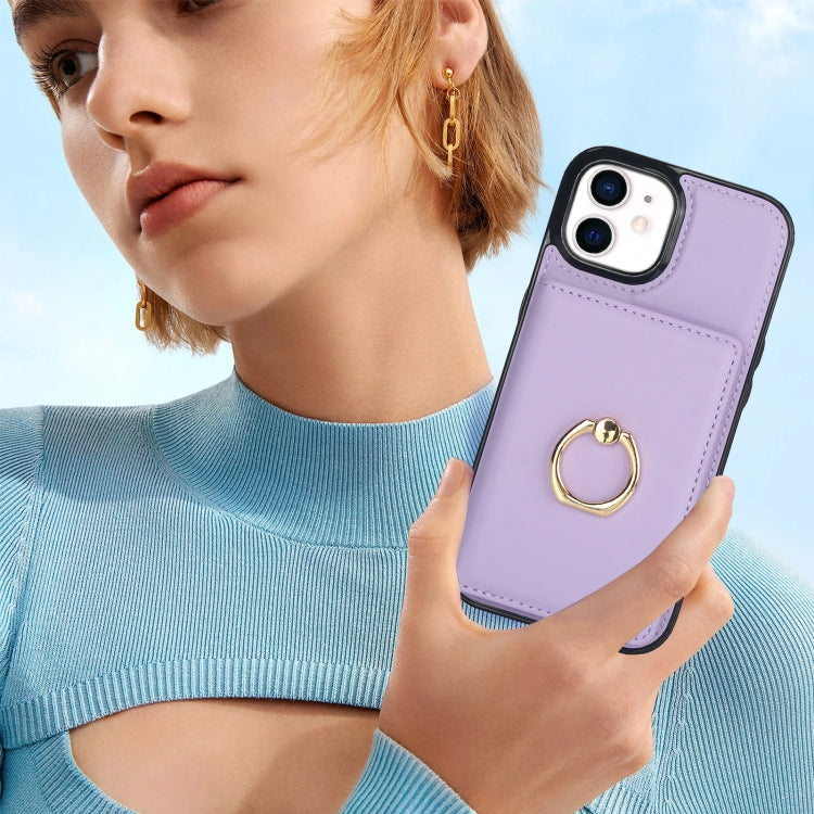 For iPhone 14/13 RFID Anti-theft Card Ring Holder Phone Case