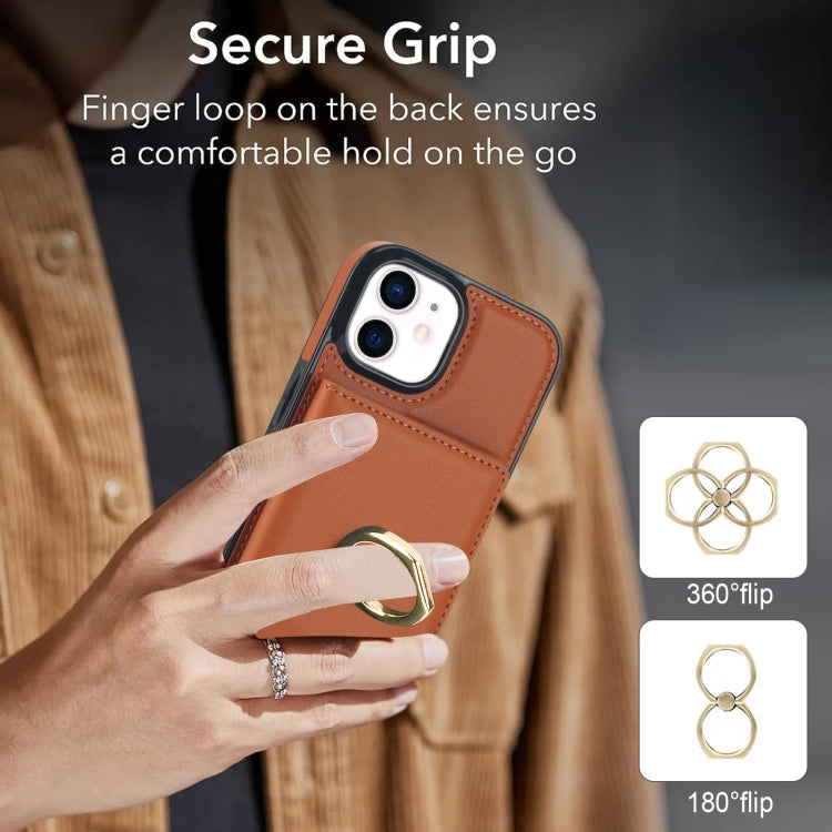 For iPhone 14/13 RFID Anti-theft Card Ring Holder Phone Case