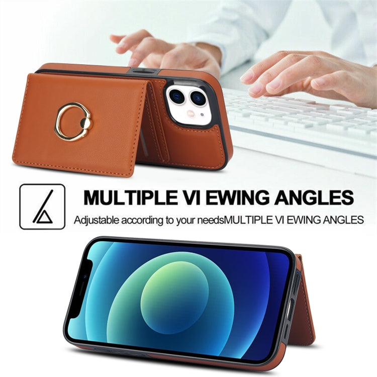 For iPhone 14/13 RFID Anti-theft Card Ring Holder Phone Case
