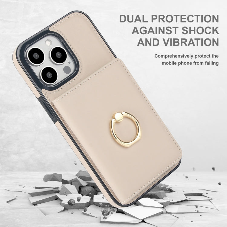 For iPhone 14 Pro RFID Anti-theft Card Ring Holder Phone Case