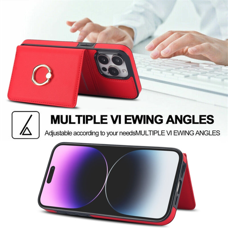 For iPhone 14 Pro RFID Anti-theft Card Ring Holder Phone Case