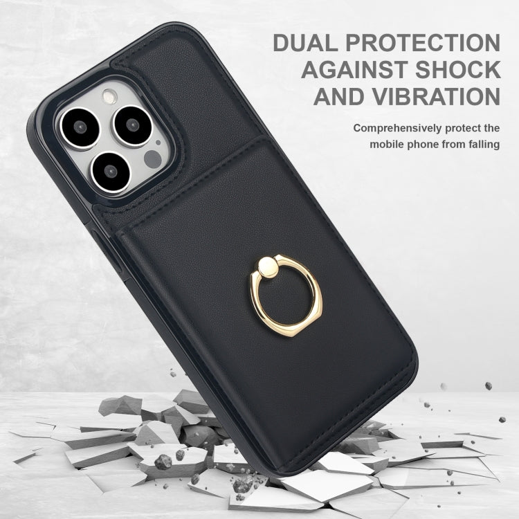 For iPhone 13 Pro Max RFID Anti-theft Card Ring Holder Phone Case