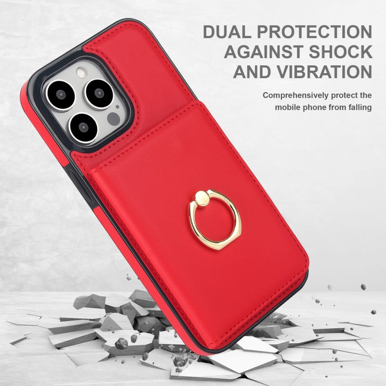For iPhone 13 Pro Max RFID Anti-theft Card Ring Holder Phone Case