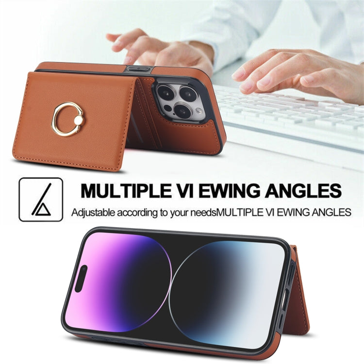 For iPhone 13 Pro Max RFID Anti-theft Card Ring Holder Phone Case