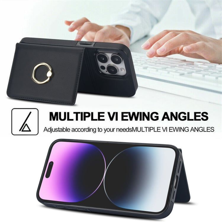 For iPhone 13 Pro RFID Anti-theft Card Ring Holder Phone Case