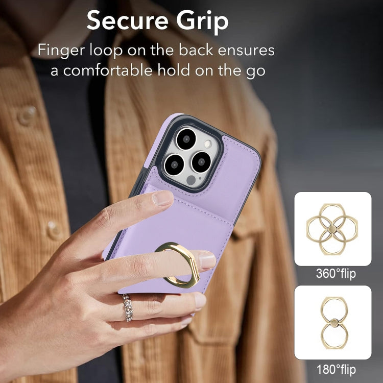 For iPhone 13 Pro RFID Anti-theft Card Ring Holder Phone Case