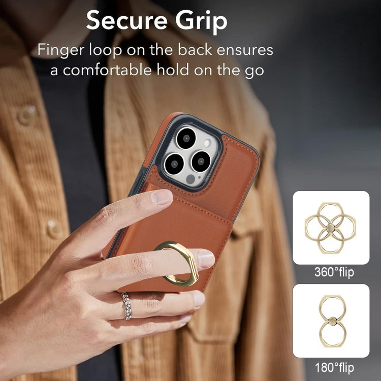 For iPhone 13 Pro RFID Anti-theft Card Ring Holder Phone Case