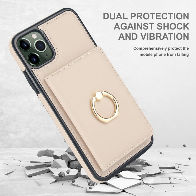 For iPhone 11 Pro RFID Anti-theft Card Ring Holder Phone Case