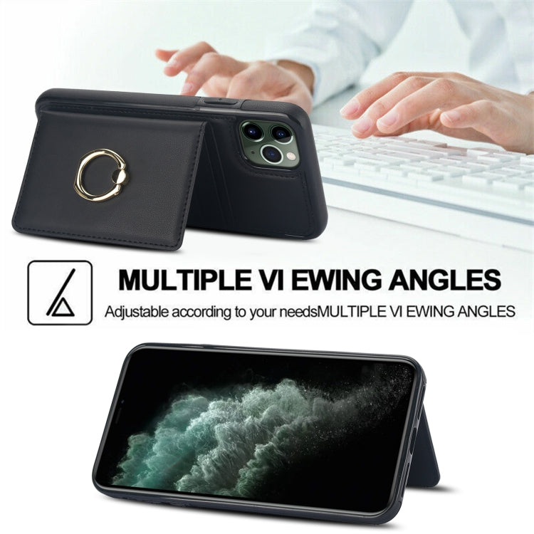 For iPhone 11 Pro RFID Anti-theft Card Ring Holder Phone Case