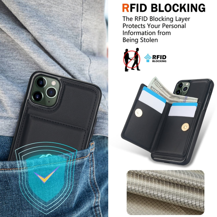 For iPhone 11 Pro RFID Anti-theft Card Ring Holder Phone Case